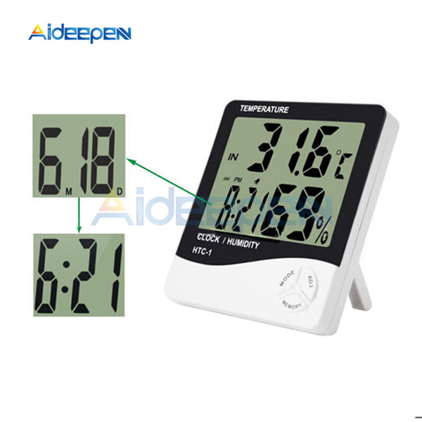 Digital hygrometer lcd electronic digital temperature humidity meter  thermometer hygrometer indoor outdoor weather station clock