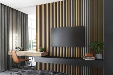 Boiserie legno WoodHarmony ® di quercia su sfondo nero –