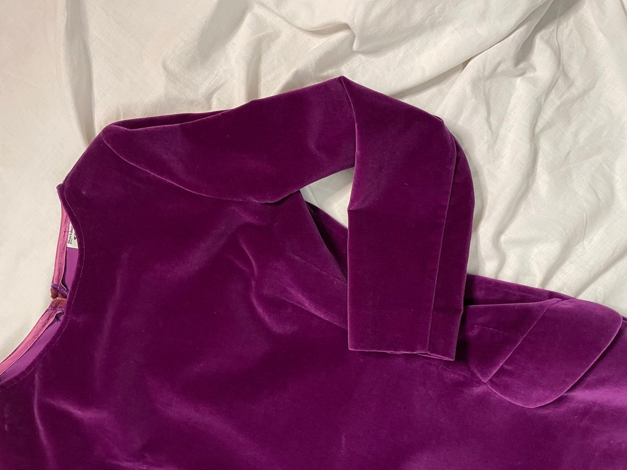 abito vintage in velluto viola