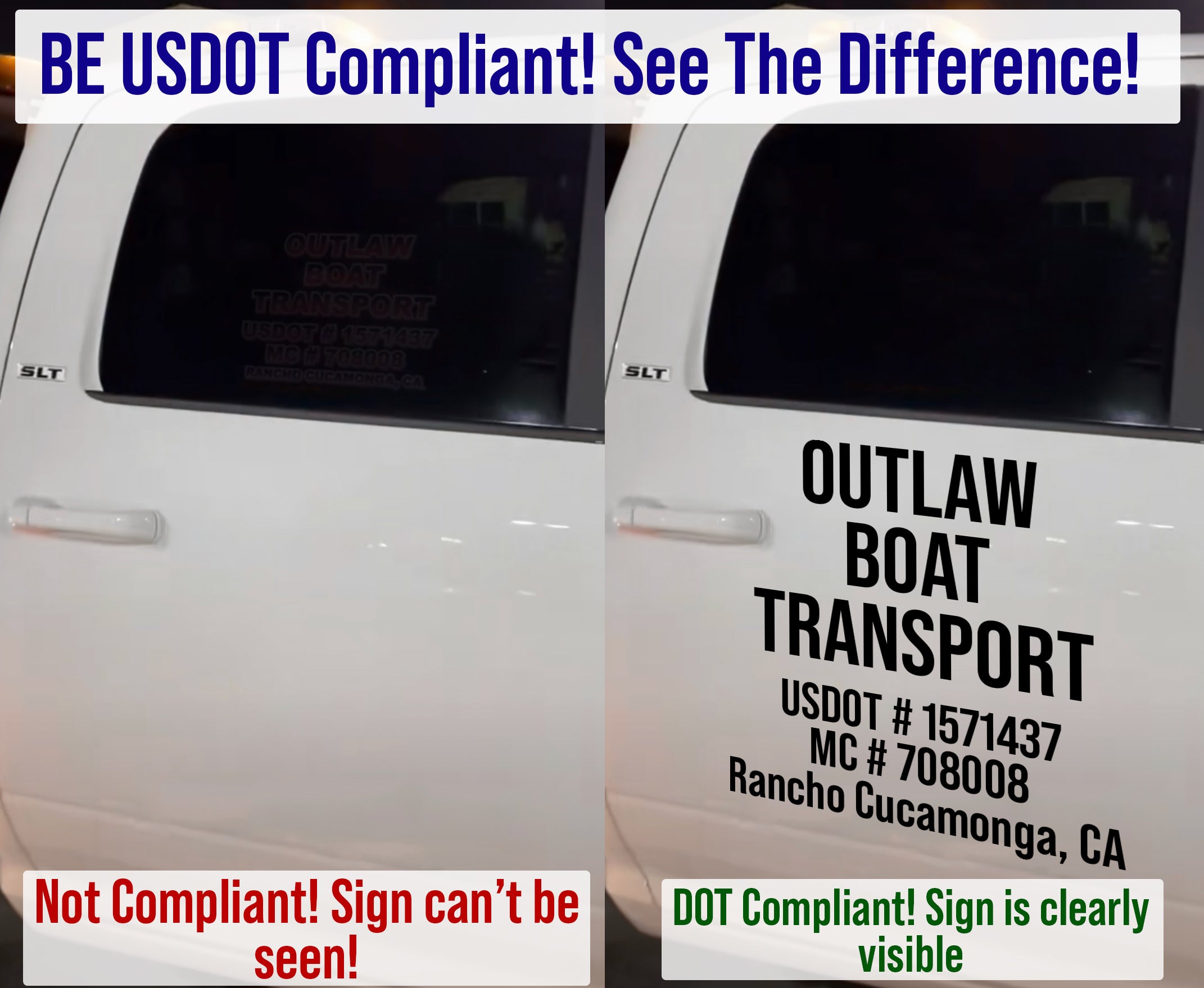 how to be usdot number decal compliant regulations and laws
