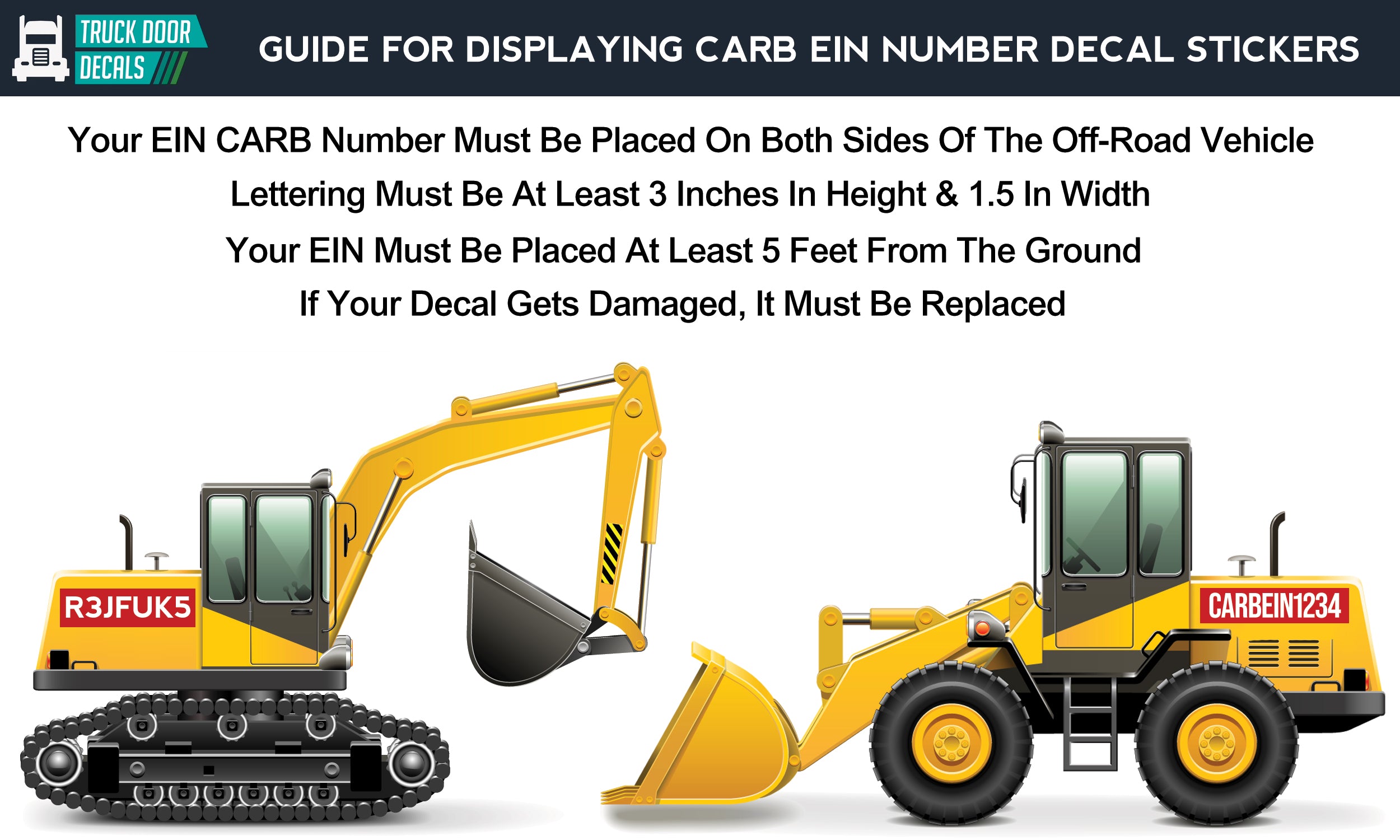 carb ein number decal sticker lettering