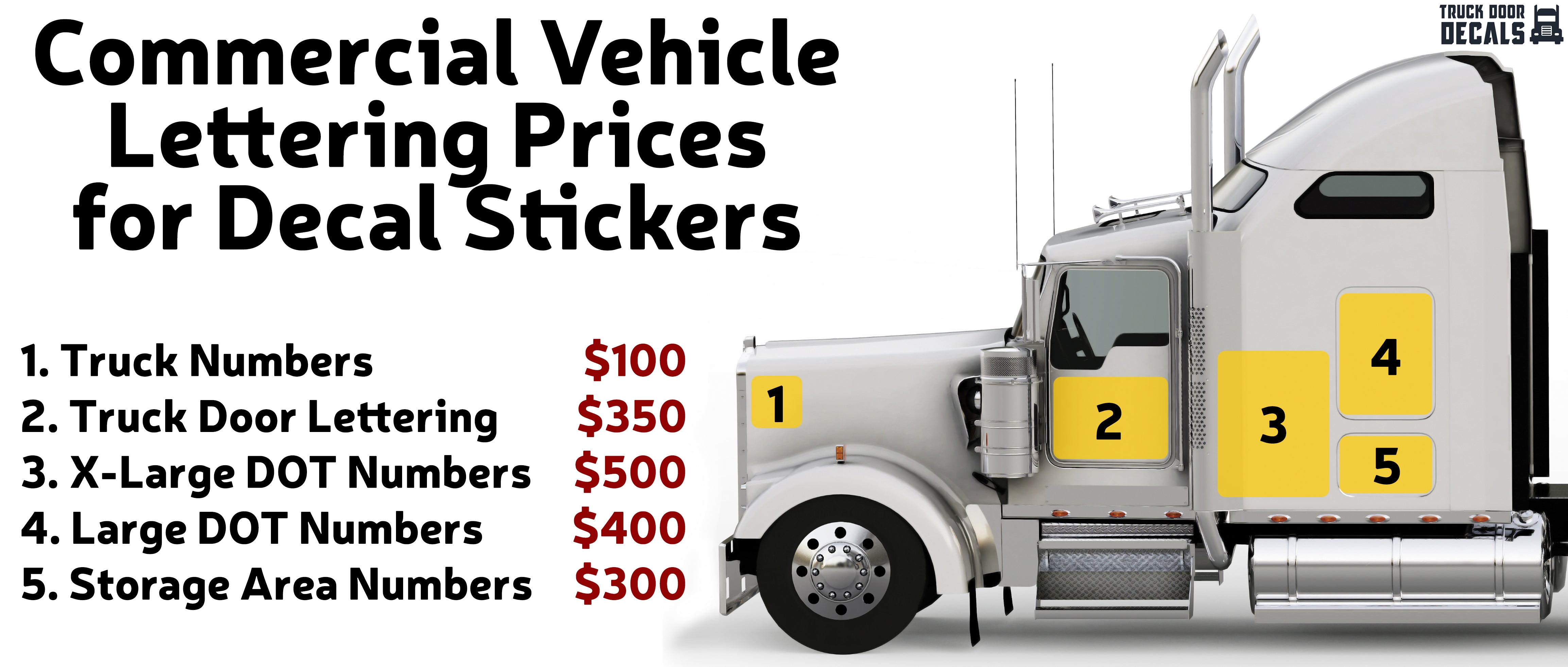 semi truck lettering decal usdot prices