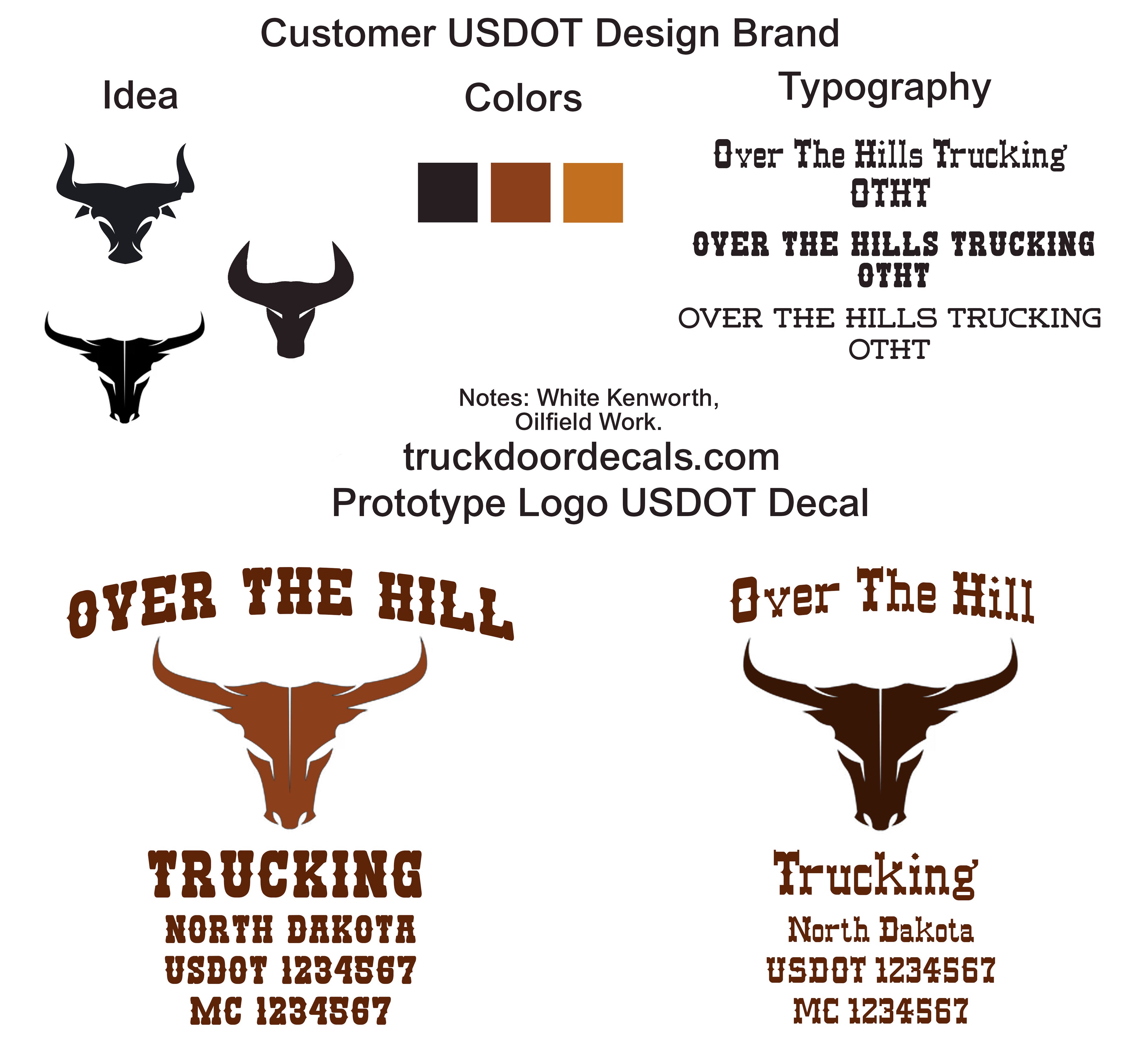 usdot truck door decal logo design 