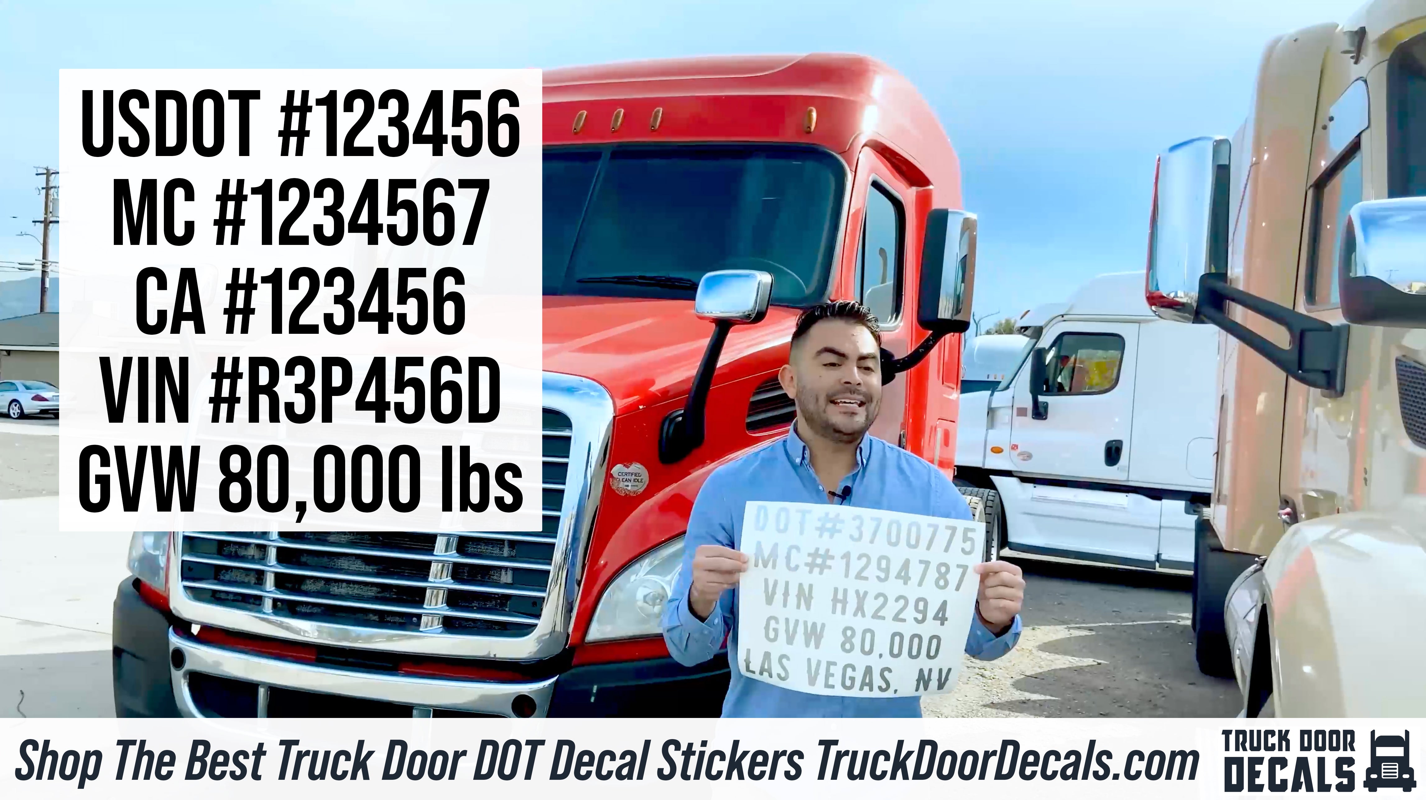 semi truck usdot truck sign decal