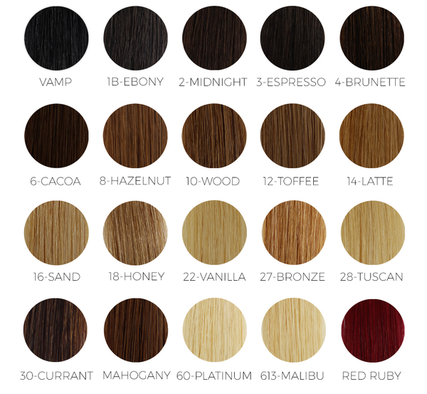 Remy Hair Colour Chart