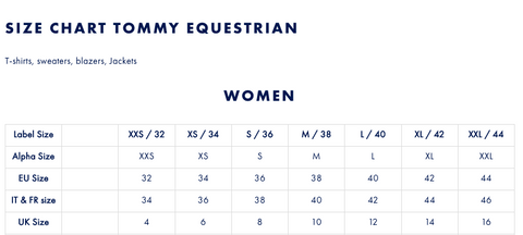 Eksisterer Kælder Kan ikke læse eller skrive Clothing Size Chart – Chess Jones Equestrian