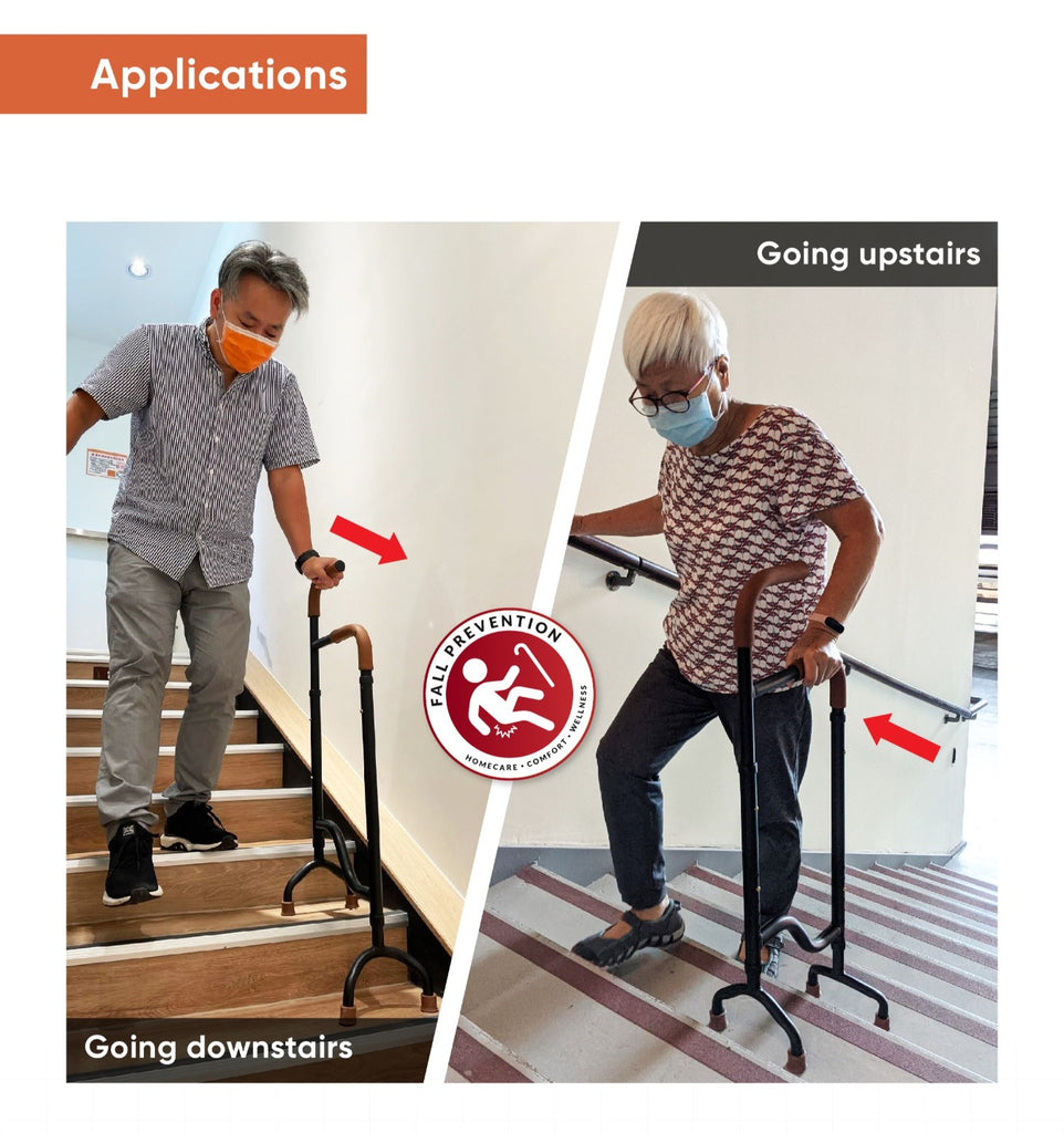 MOBEES ORANGE+ Stair Assist Cane