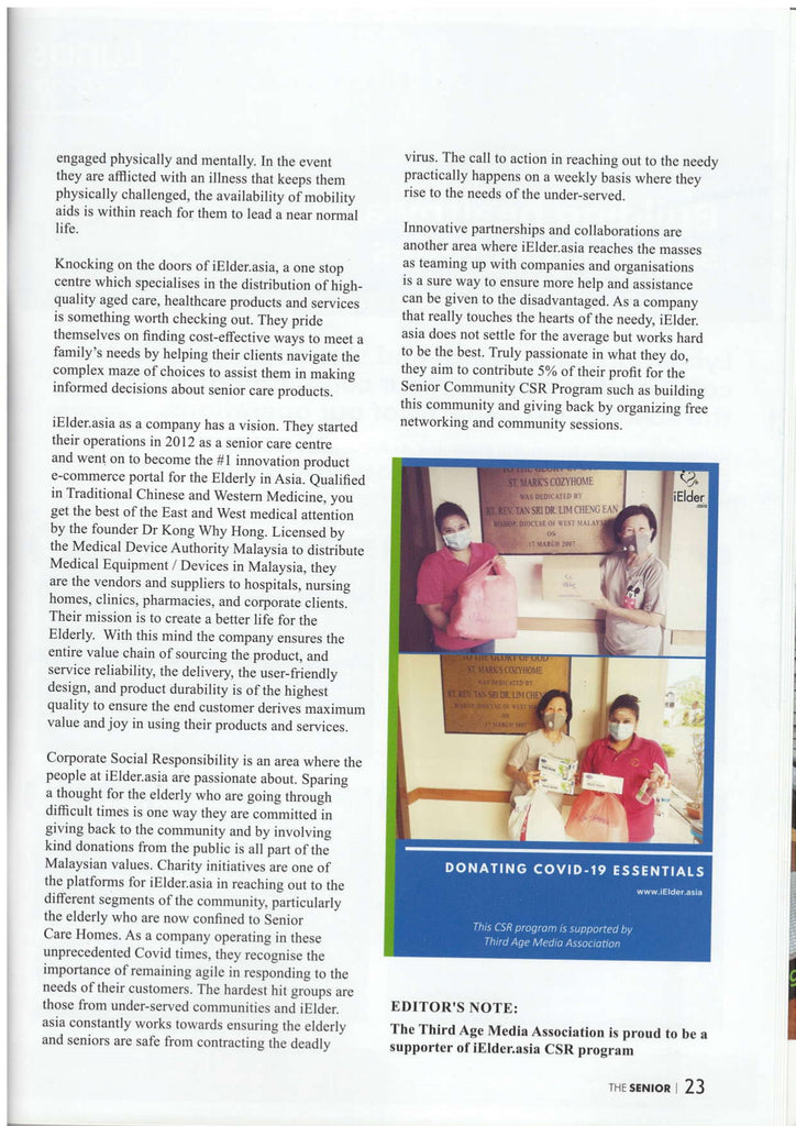 charity work iElder The Senior Magazine