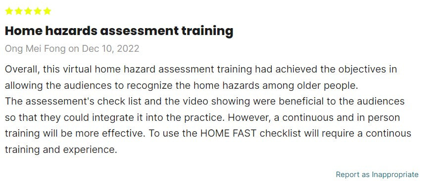 testimonial home hazard assessment and modification