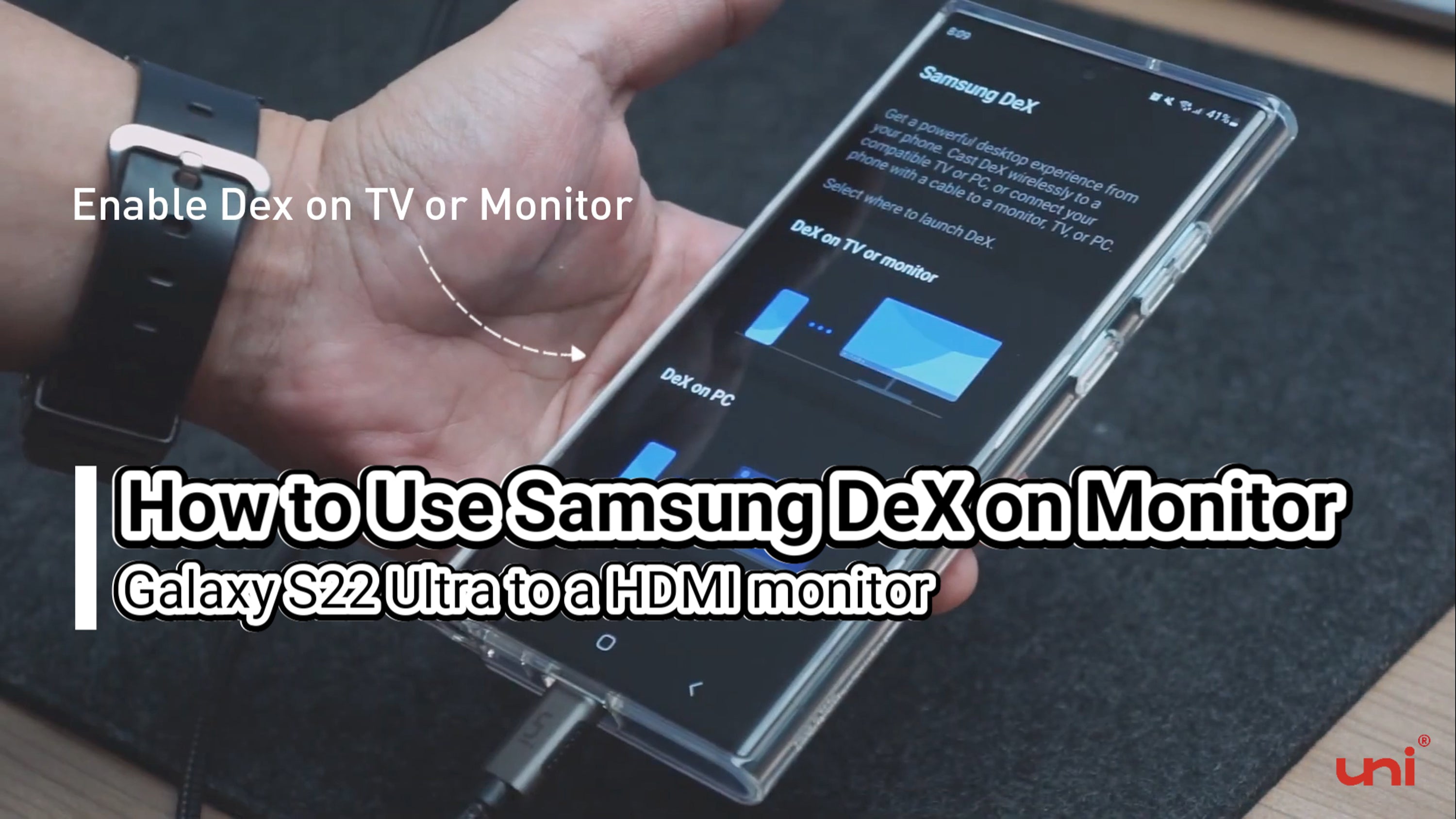 This video showing how to directly connect a Galaxy S22 Ultra to a HDMI monitor with DeX Mode - A built-in software by Samsung. 