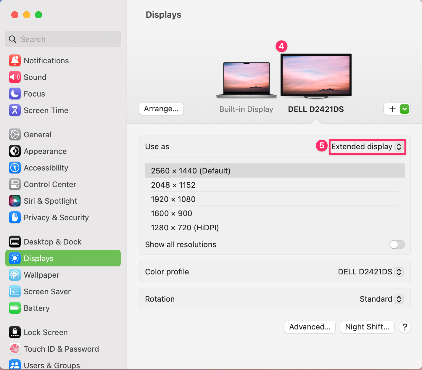 Adjust Resolution for External Display MacOS Ventura