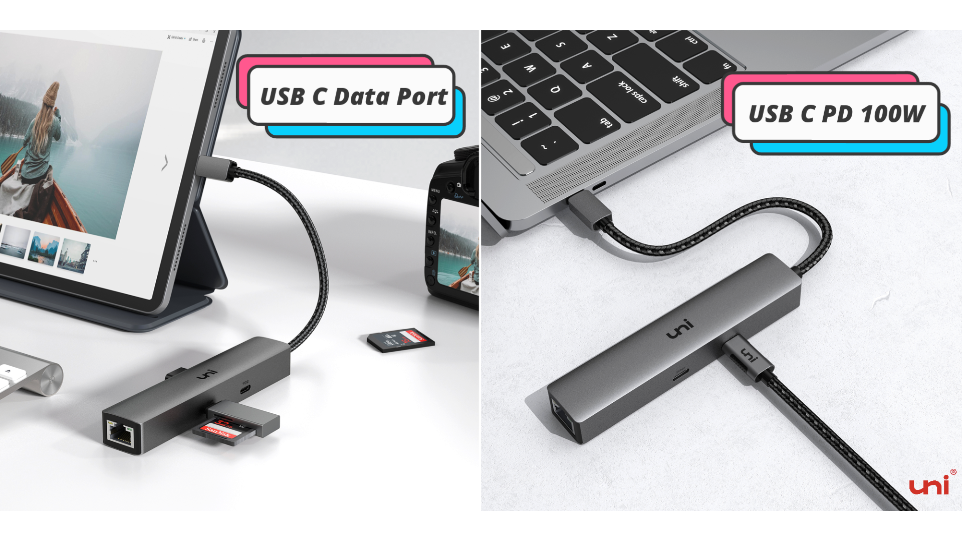 USB C Hub w/ USB C Data Port