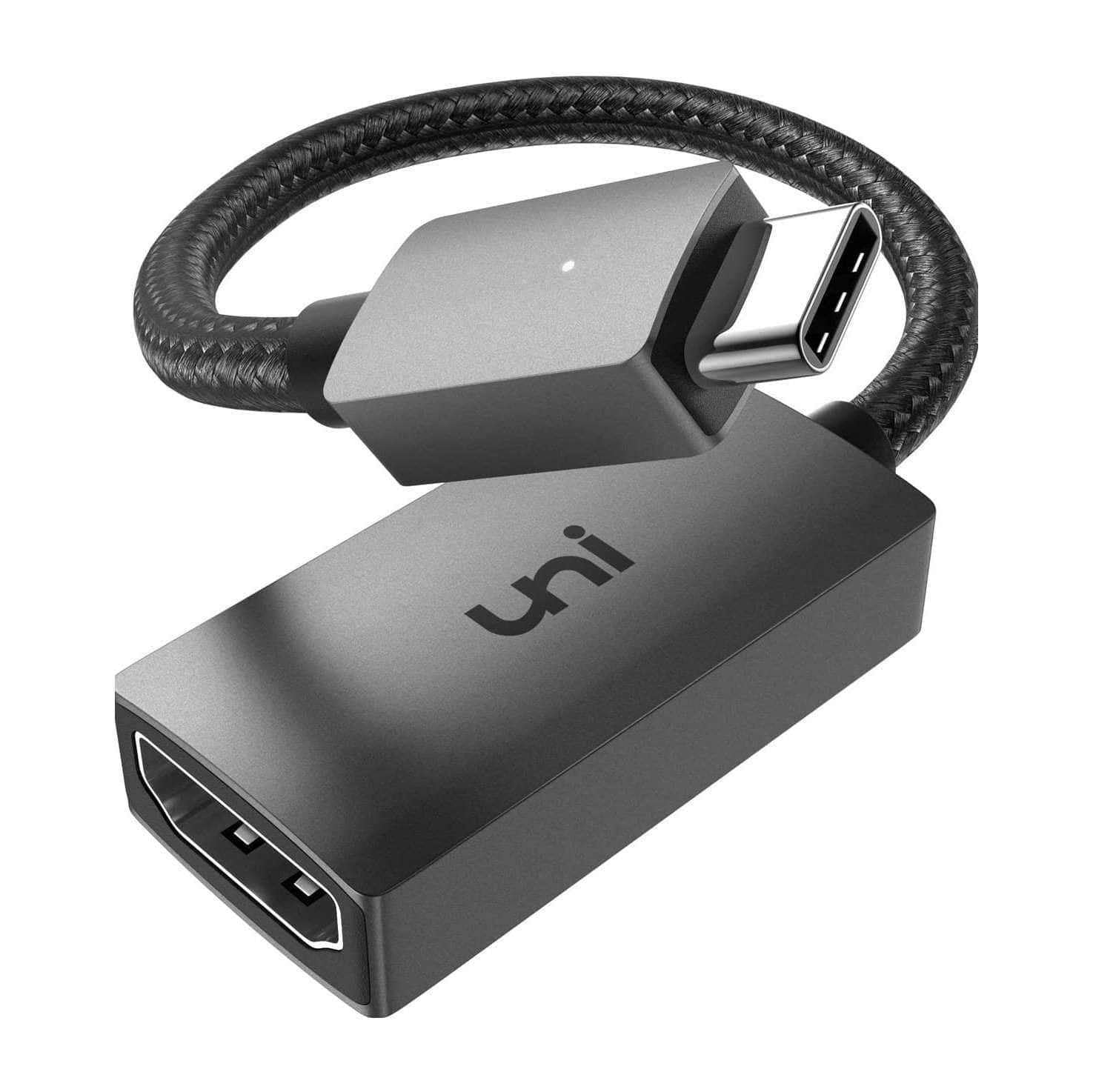 uni® USB C to HDMI Adapter 4K / Dual MacBook Air, Aluminum