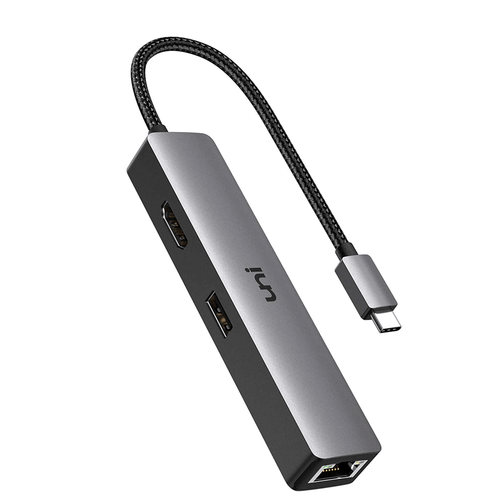 Hub USB C con datos USB C, adaptador HDMI 4K, adaptador Ethernet USB 1G, PD  de 100 W