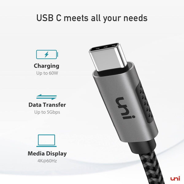 voor aluminium zuigen USB C Charger Cable, USB Type C to USB C Video Cable | uni