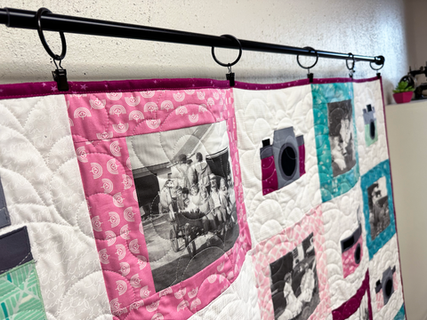 hang quilt with curtain clips