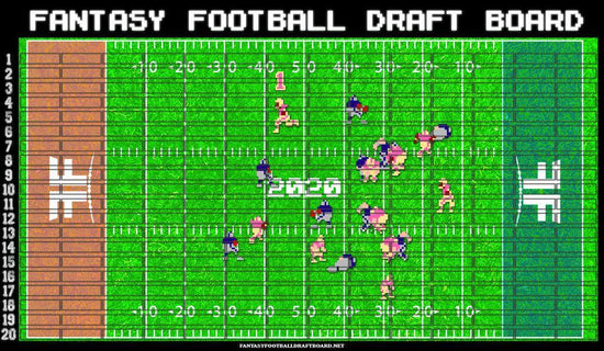 Tecmo Themed Fantasy Football Draft Board, Hall of Fame