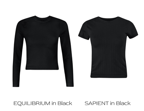 prism squared equilibrium top in black and sapient top in black 