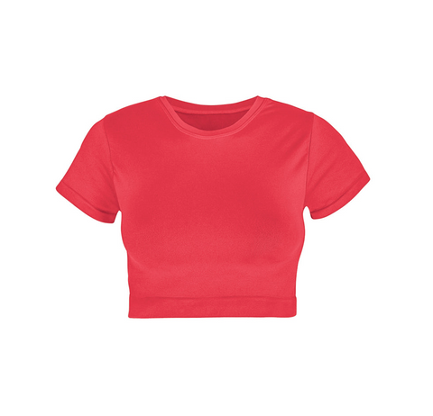 prism square cropped mindful t shirt in bubble gum 