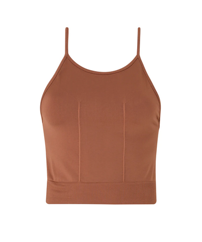 prism square london compression fit Enruptured top in rusty pink in 
