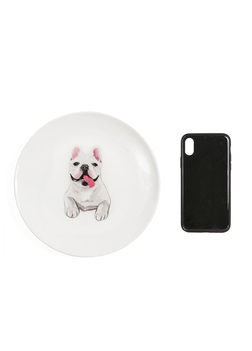 Pet Portrait Porcelain Middle Print 6" Plate - French Bulldog