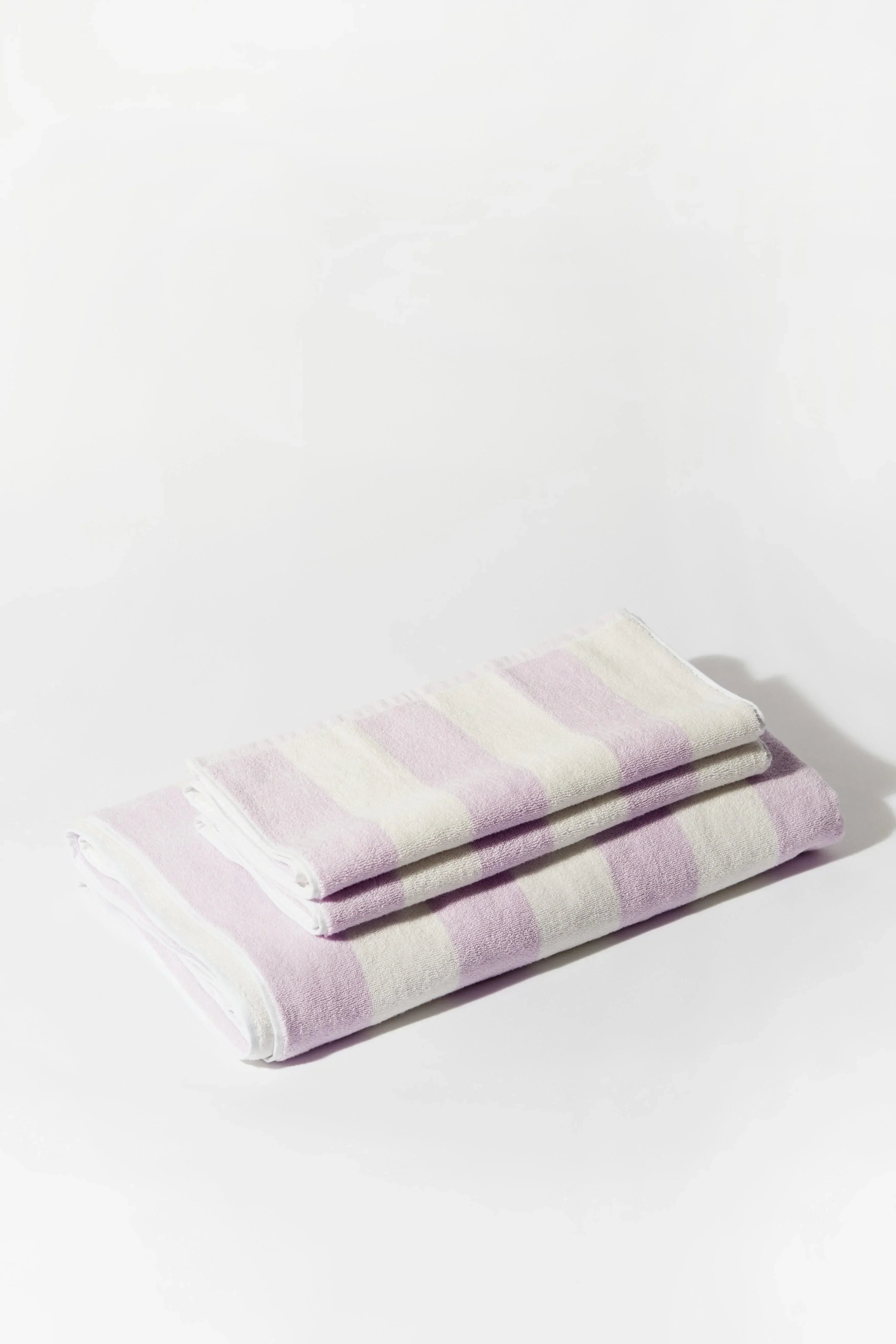 Towel Set Wide Stripe in Lilac