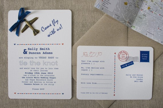 Airmail wedding invitation