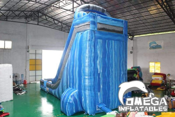 22FT Marble Blue Water Slide | Omega Inflatables Factory