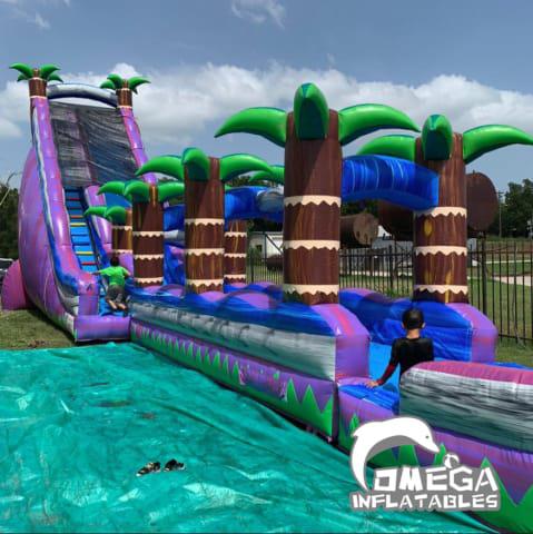 25FT Purple Tropical Splash Water Slide