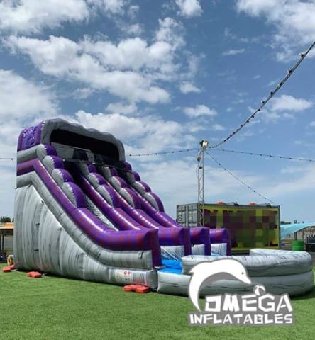 20FT Purple Rock Dual Lane Water Slide