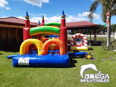 Rainbow Race Inflatable Obstacle Course