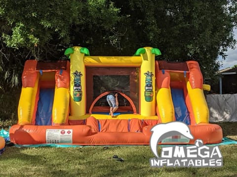 Tropical Bouncy Slide with Big Pool