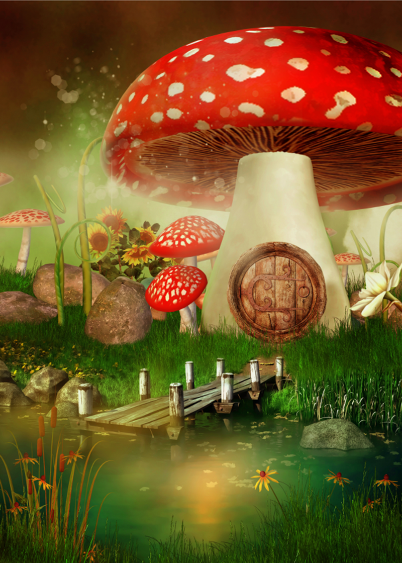 April spring mushroom backdrop Easter photo background for photography