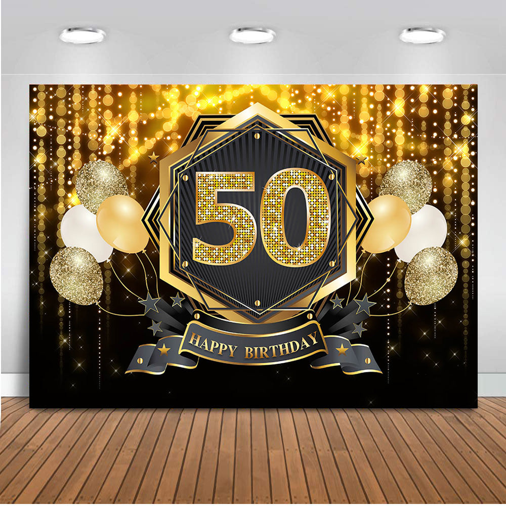 Customized birthday mens 50th happy birthday party background for phot