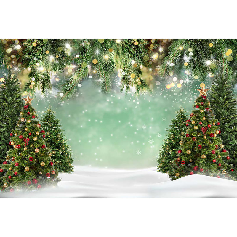 Christmas PineTree Wonderland Backdrop Bokeh Winter Snowfield Birthday ...