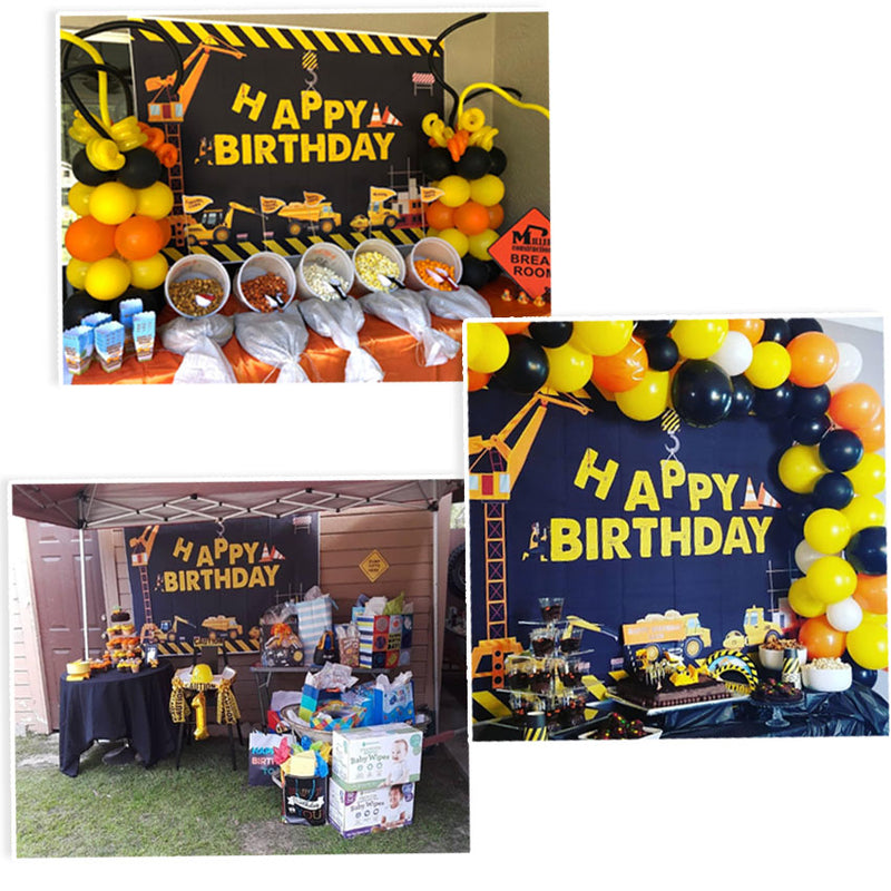 Construction Theme Birthday Party Photography Backdrop - Dump Truck Bi –  dreamybackdrop