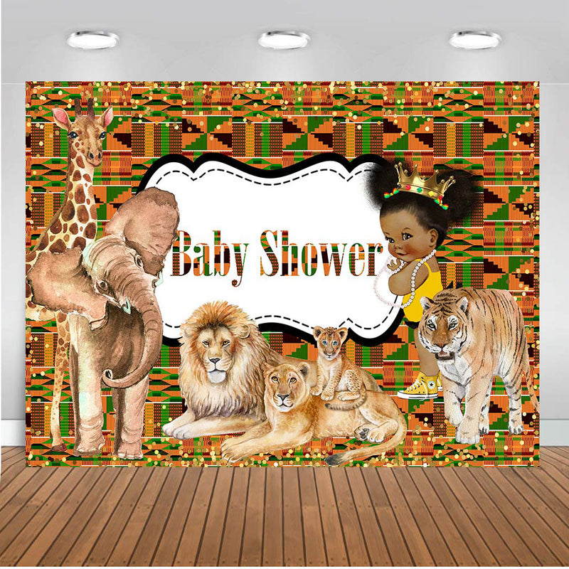 Baby Shower Photography Backdrop Animals Zoo Lion Tiger Banner Backgro –  dreamybackdrop