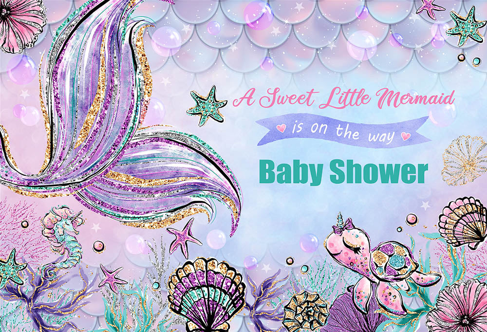 A Little Mermaid Photography Backdrop Girls Birthday Banner Background –  dreamybackdrop