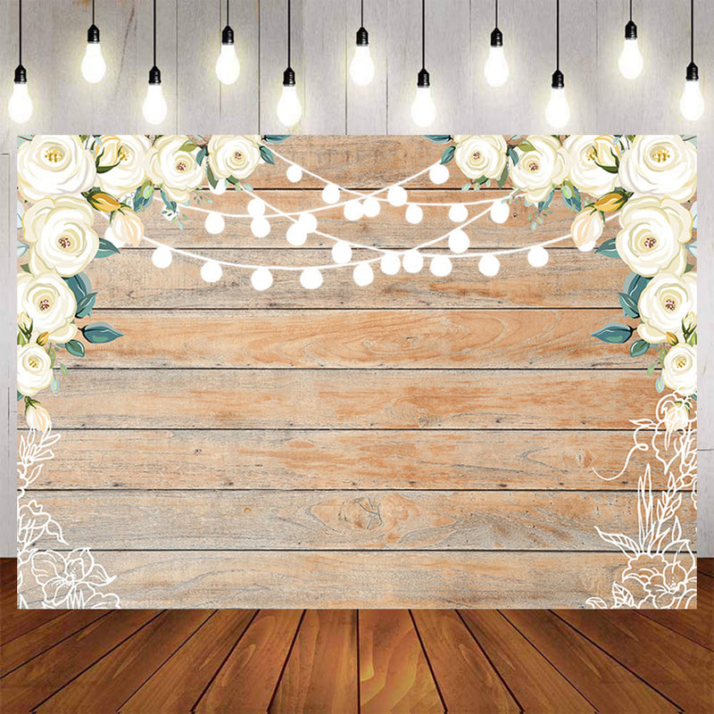 Wedding Party Photography Backdrops Wooden Photo Props Banner Lighting ...