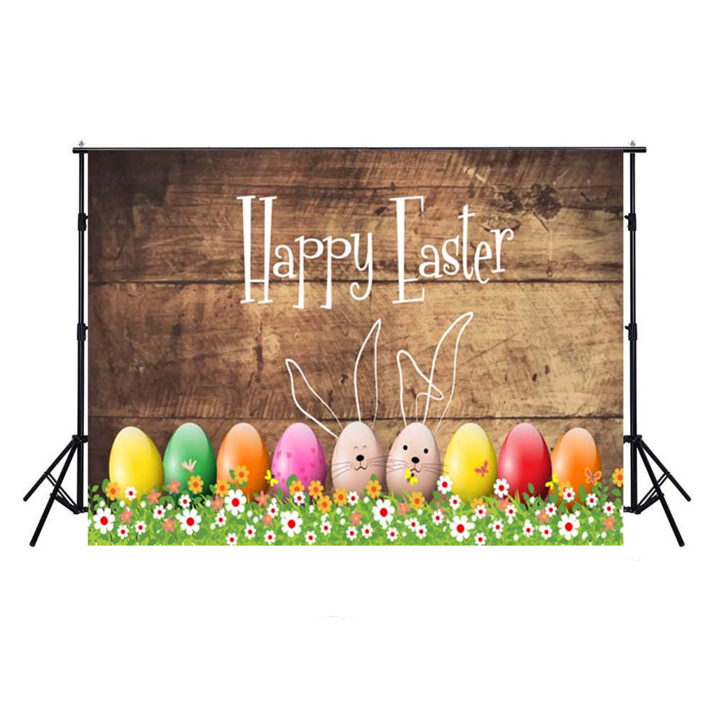 8x6 happy easter photo backdrops brown wood photography vinyl backdrops ...