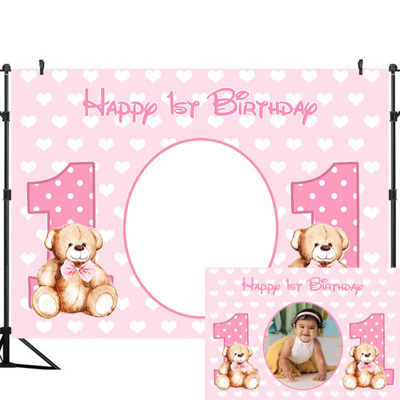 Girl Happy 1st Birthday Pink Backdrop Baby Shower Photography Backgrou –  dreamybackdrop