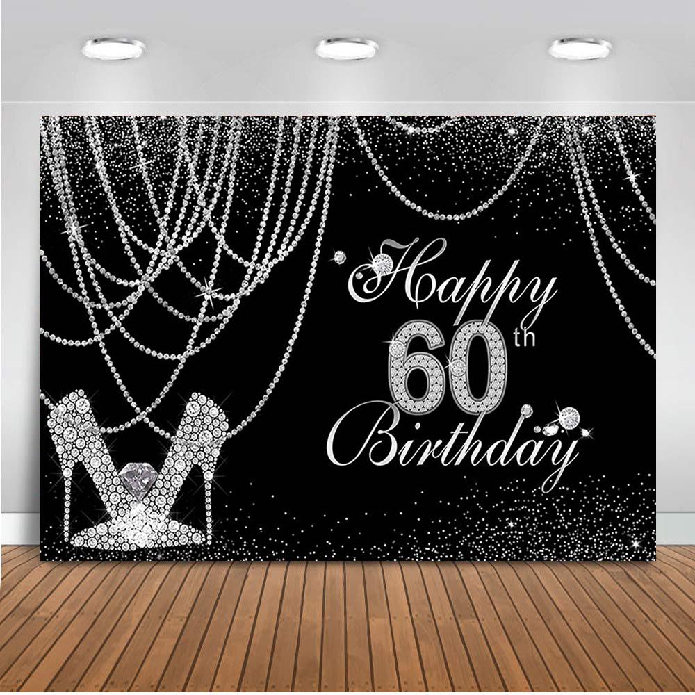 Glitter Sliver 60th birthday party decoration backdrop for photography –  dreamybackdrop