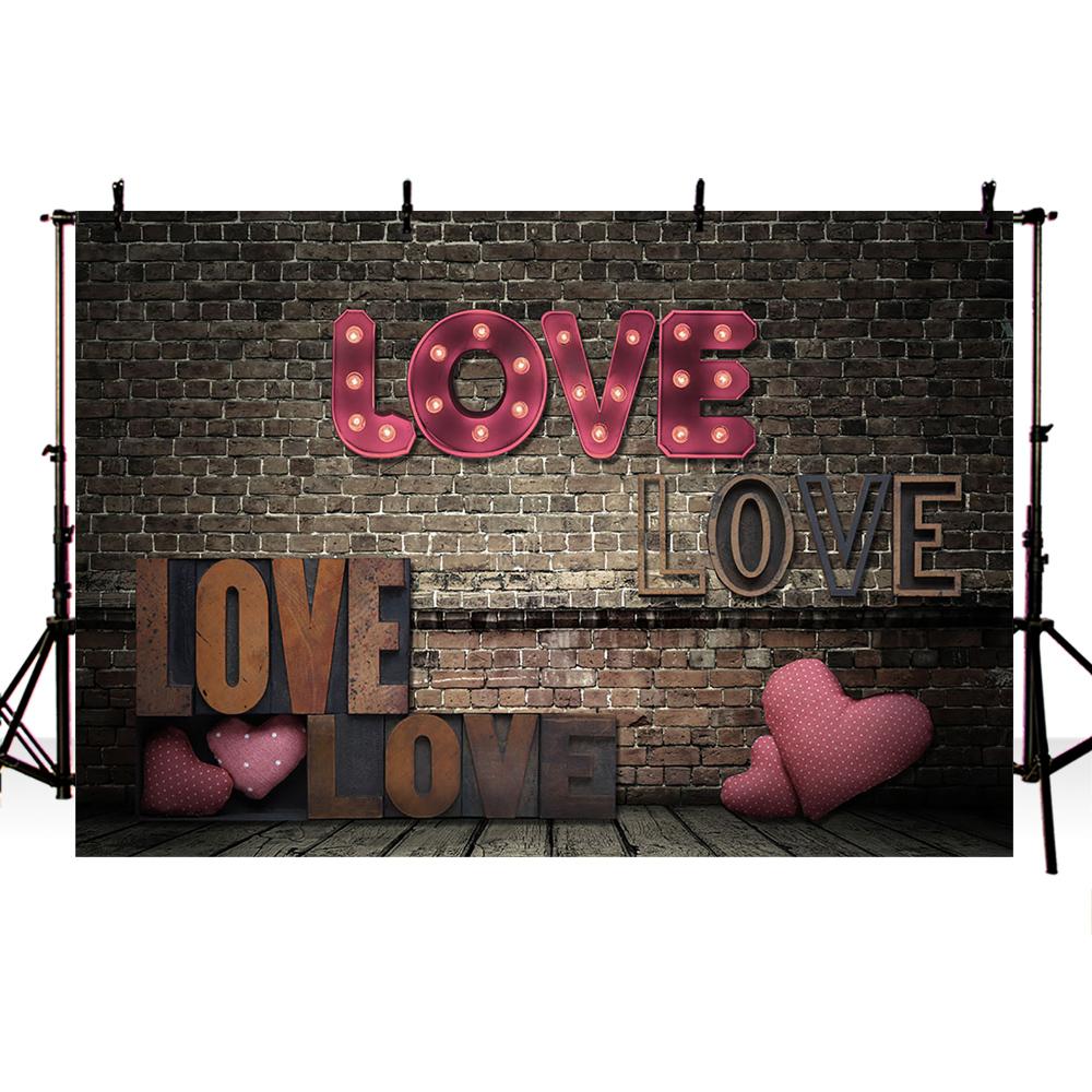 Love backdrop Valentine's Day photography background brick wall portra ...