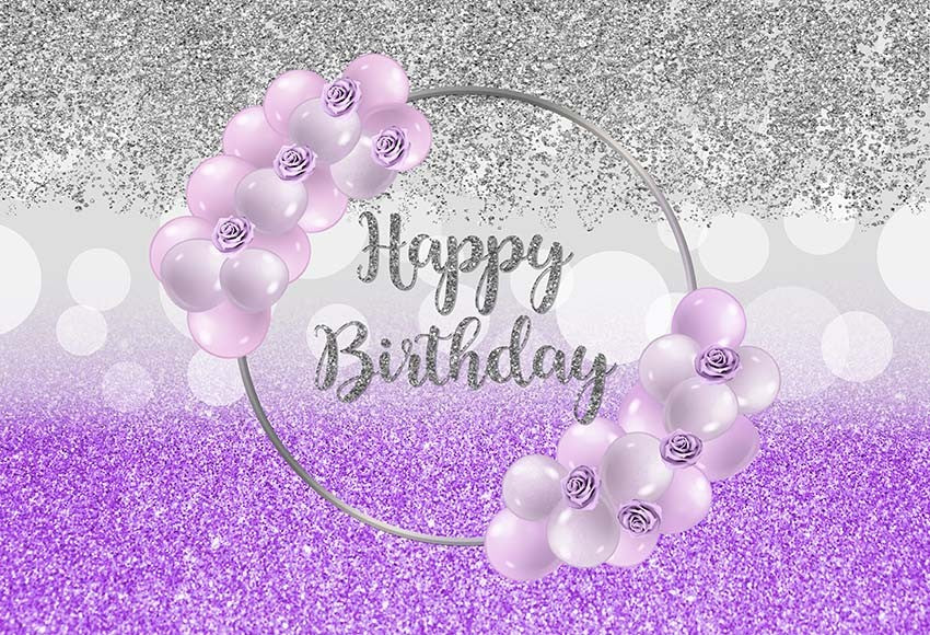 Personalized Photography Background Purple Glitter Happy Birthday Purp –  dreamybackdrop