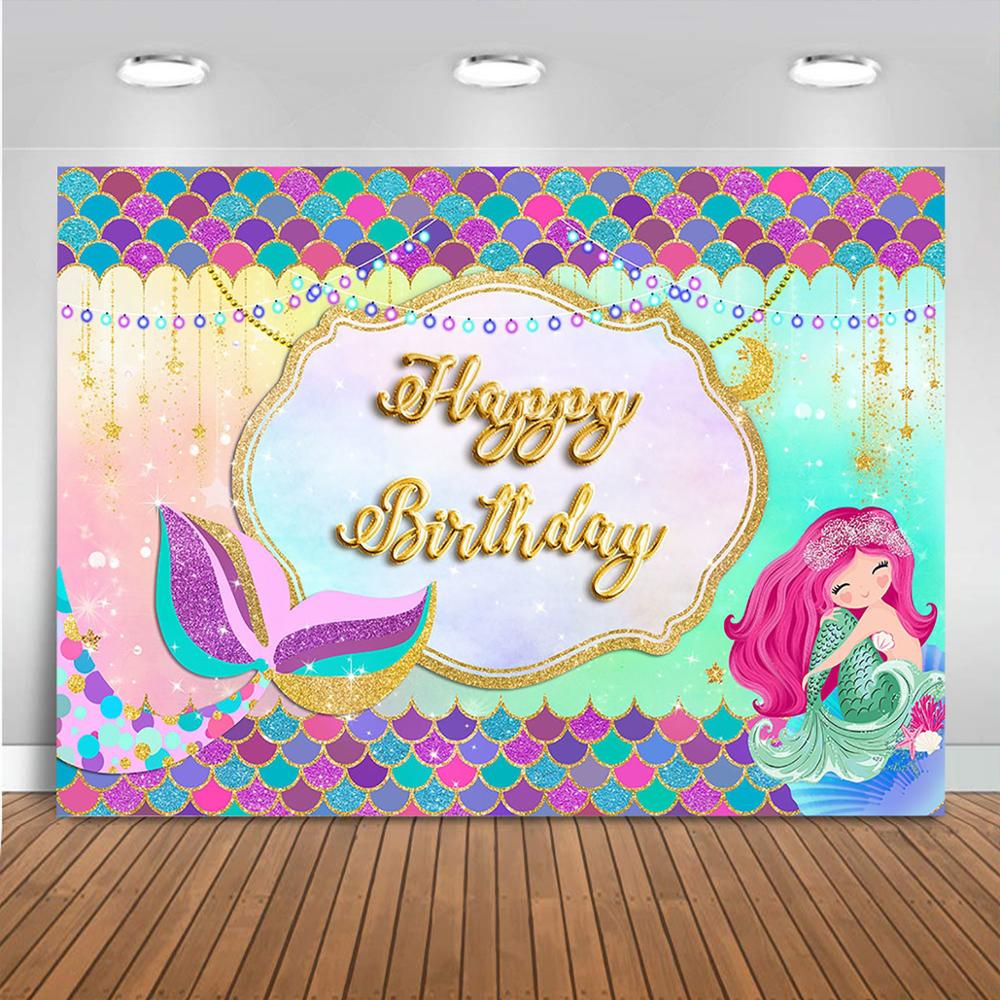 Mermaid Photography Background Underwater Theme Birthday Party Decorat –  dreamybackdrop