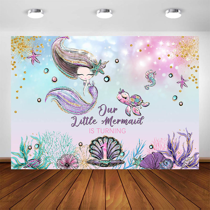 Mermaid Under The Sea Girl Birthday Backdrop Decoration Mermaid Party –  dreamybackdrop
