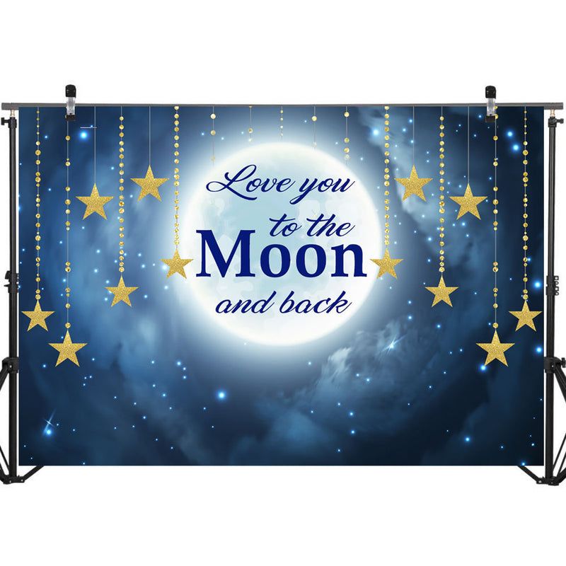 Love You to the Moon and Back Backdrop Baby Shower Newborn Twinkle Twi –  dreamybackdrop
