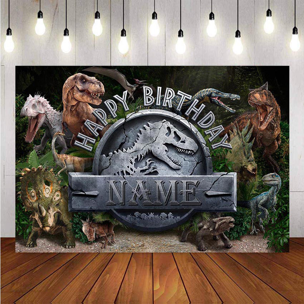 Custom Name Animals Photography Backdrops Children Jurassic Park World –  dreamybackdrop