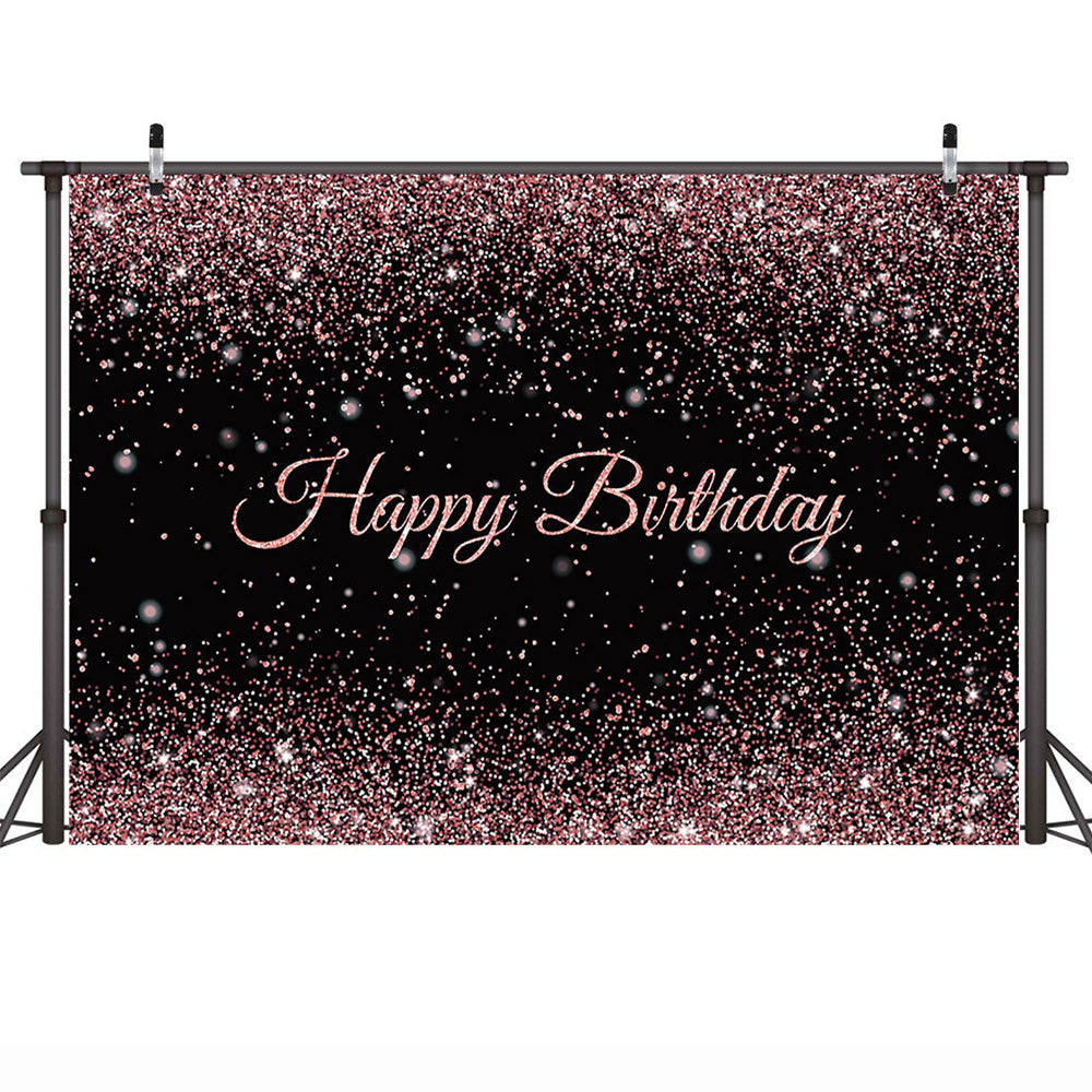 Photography Backdrop Happy Birthday Background for Women Rose Gold Dot ...