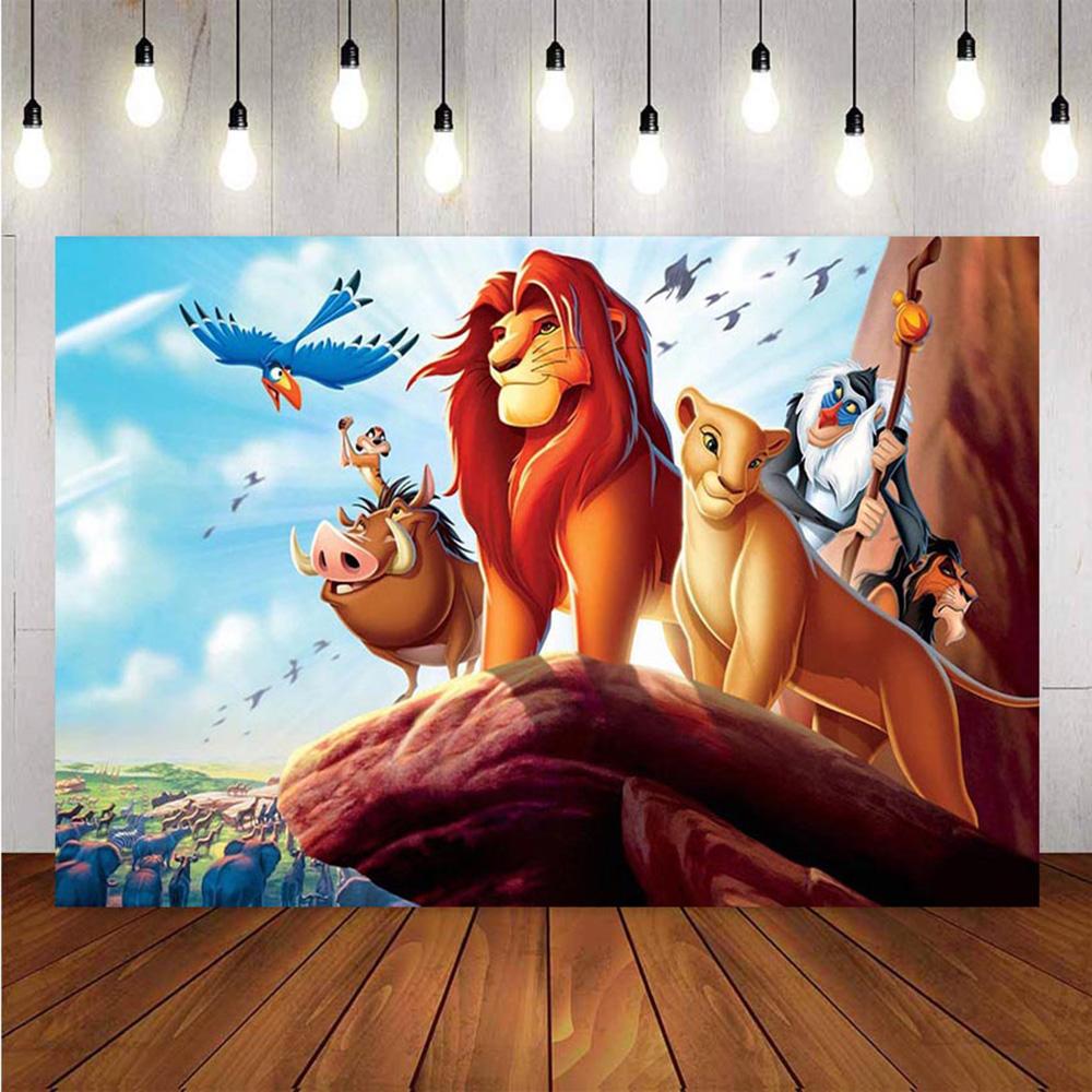 Photography Background Custom Cartoon The Lion King Simba Boys Birthda –  dreamybackdrop